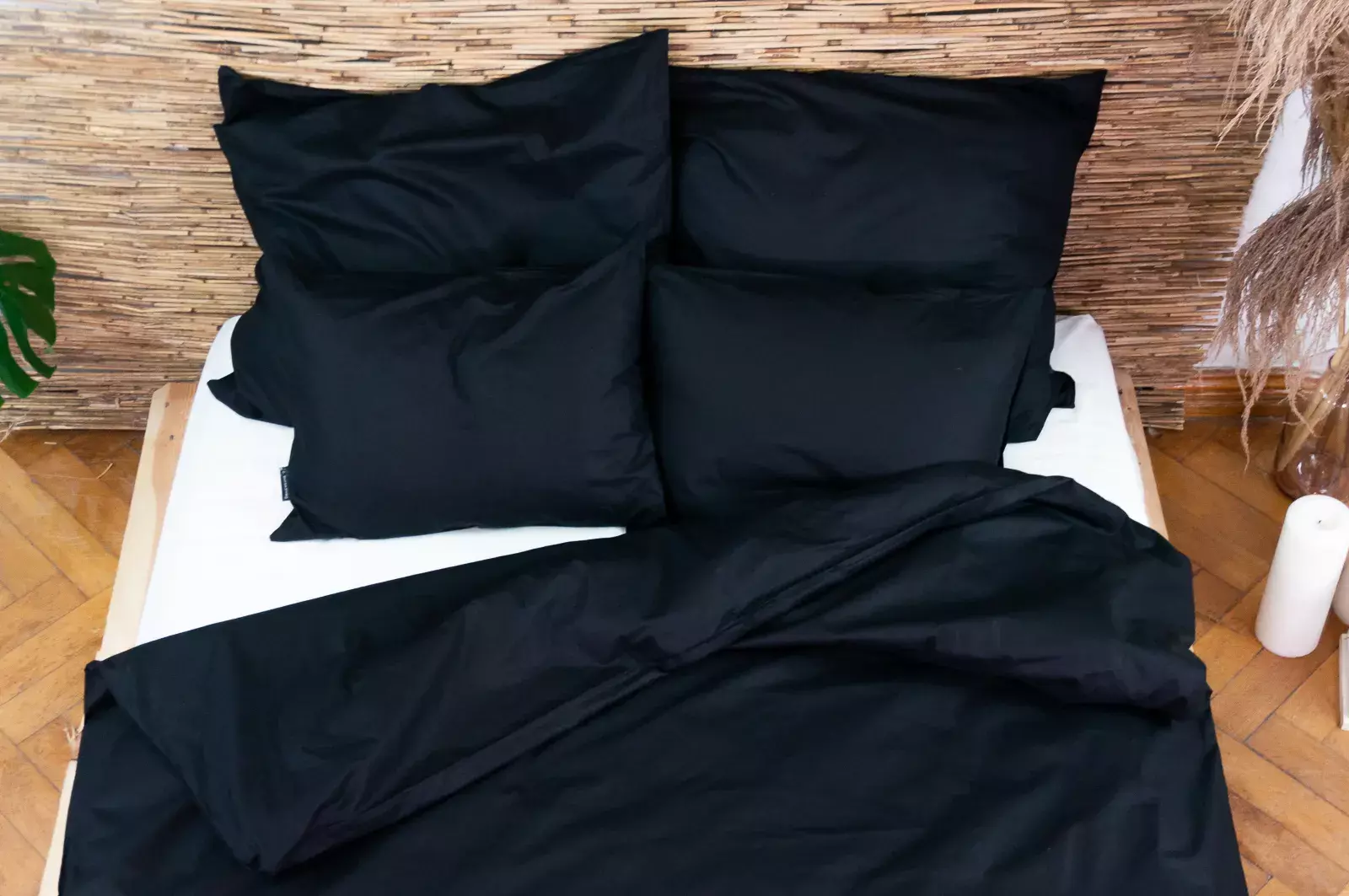 Czarna pościel bawełniana +1 poszewka na poduszkę, bawełna 100%