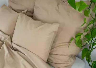 Beżowa pościel bawełniana 160x200 \ 50x60
