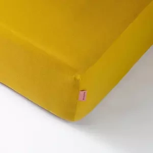 Prześcieradło z gumką, musztardowe 180x200
