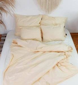 Komplet pościeli jednokolorowej Ecru Boho 150x200 / 70x80
