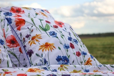 Pościel w maki i chabry 140x200 / 70x80