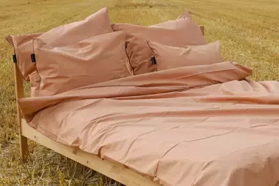 Komplet pościeli jednokolorowej Jasny Brąz Boho 160x200/ 50x60