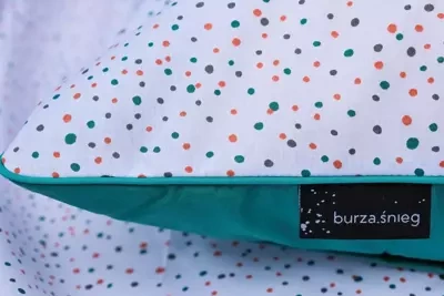 Pościel w kropki, ciapki na turkusie 140x200 \ 70x80