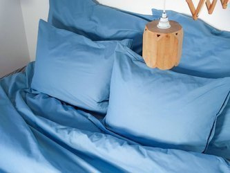 Komplet jednokolorowej pościeli w kolorze niebieskim 200x200 / 70x80