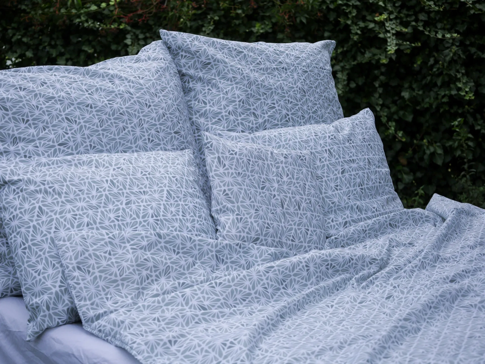 Komfortowa pościel bawełniana geometryczna szałwia