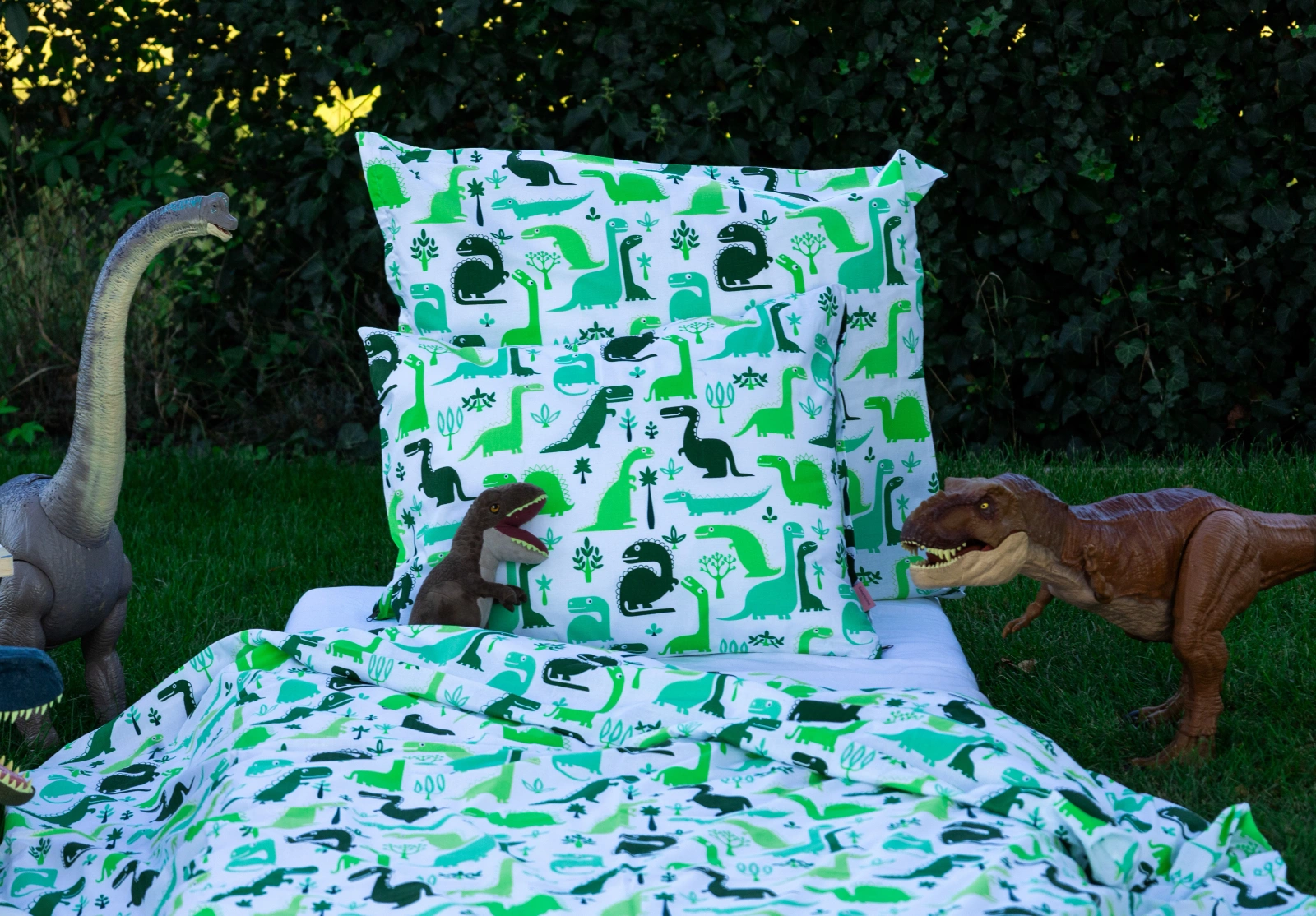dinozaury pościel dla chłopca z bawełny