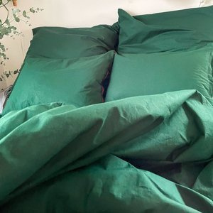 Komplet pościeli jednokolorowej BUTELKOWA ZIELEŃ 200x200 / 70x80