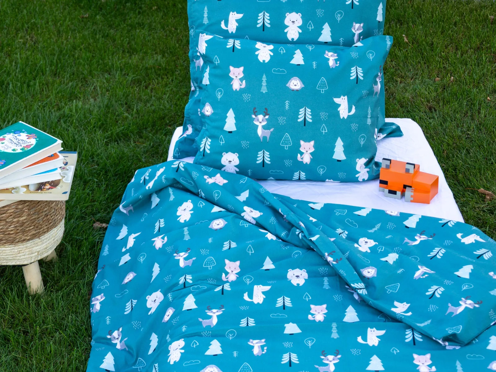 las i zwierzęta pościel dla chłopca z bawełny